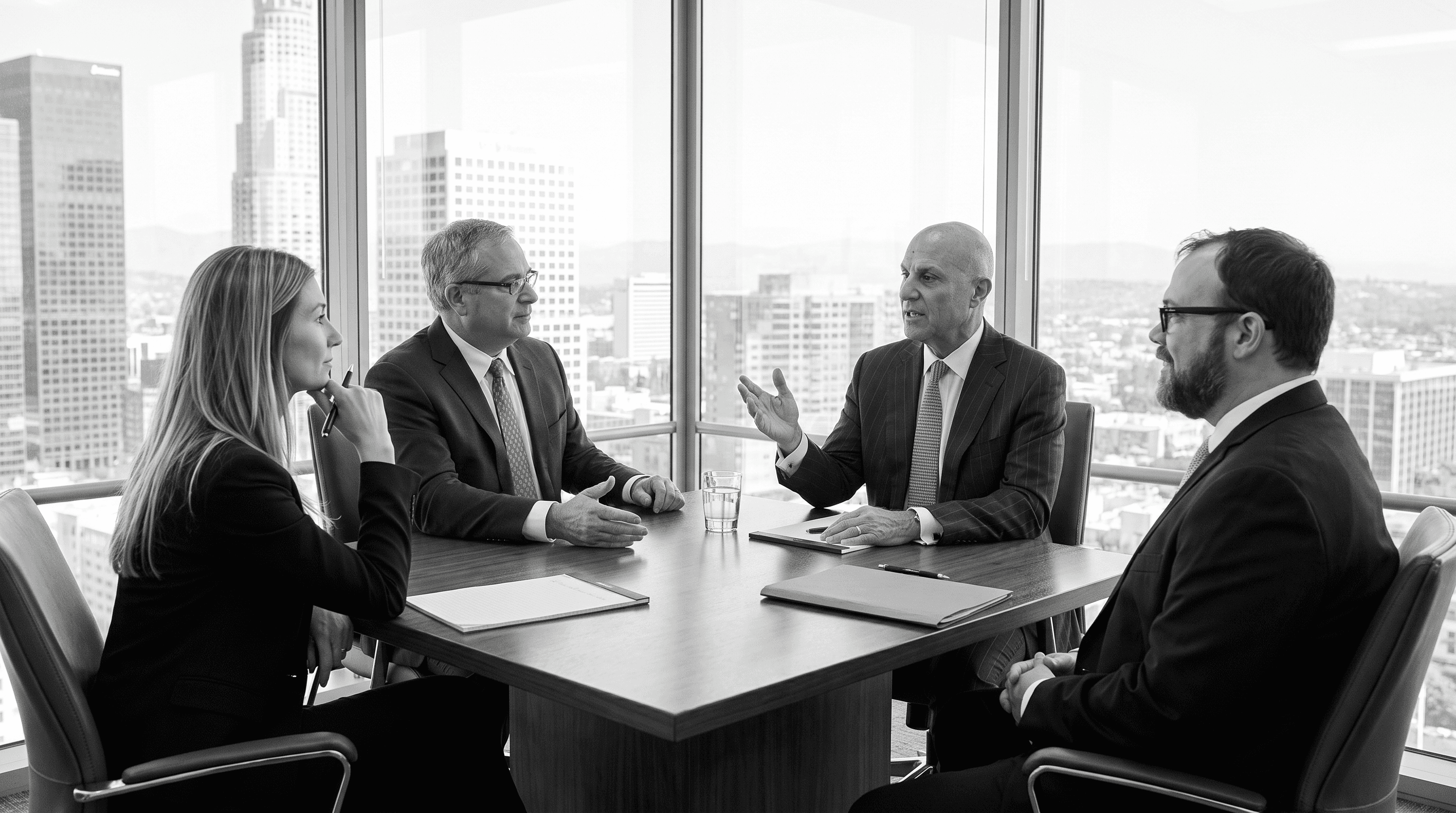 Gianelli & Morris attorneys meeting in the firm’s Los Angeles office
