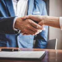 insurance agent with policyholder insurance agent with policyholder