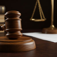 Gavel, Scales of Justice, and Legal Documents Symbols of Law and Order